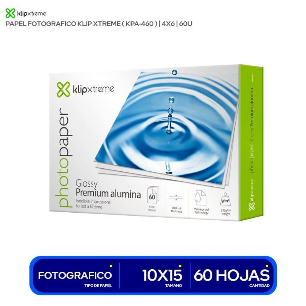 Klip Xtreme Premium KPA-460 - Alumina Waterproof - 4x6 - 235 g/m2 - 60 hoja(s)