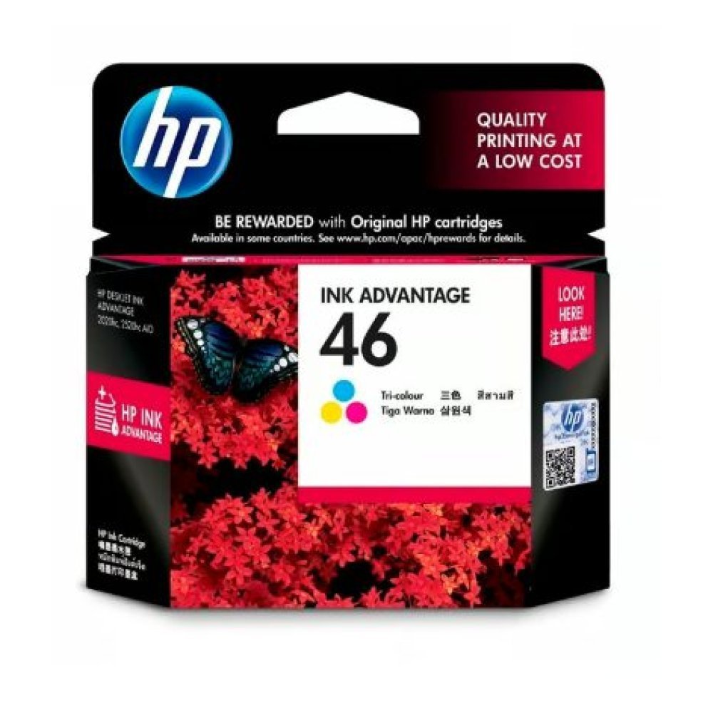 HP 46 - Color (cian con base de tinte, magenta con base de tinte, amarillo con base de tinte) - original - Ink Advantage - cartucho de tinta - para Deskjet Ink Advantage Ultra 2529, Ink Advantage Ultra 4729 - Imagen 3