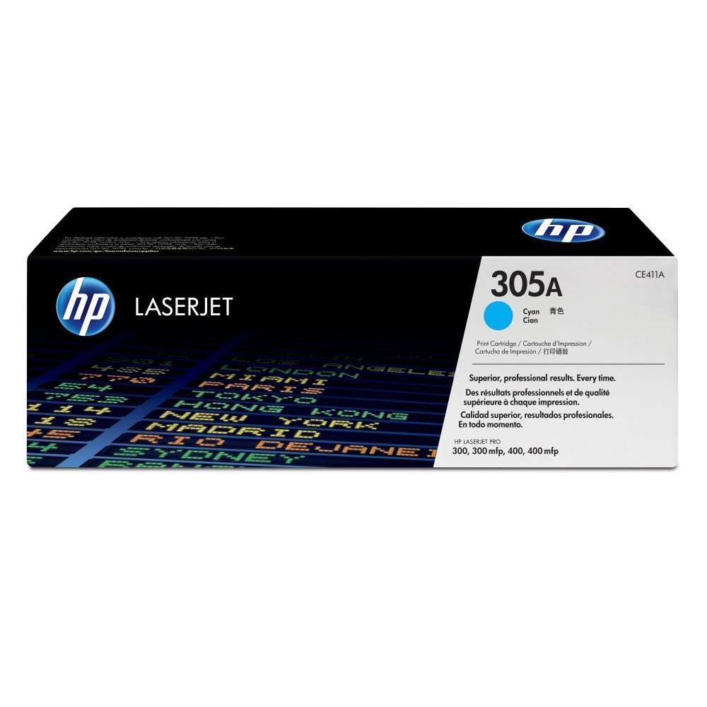 HP 305A - Cián - original - LaserJet - cartucho de tóner (CE411A) - para LaserJet Pro 300 M351, 400 M451, MFP M375, MFP M475 - Imagen 2
