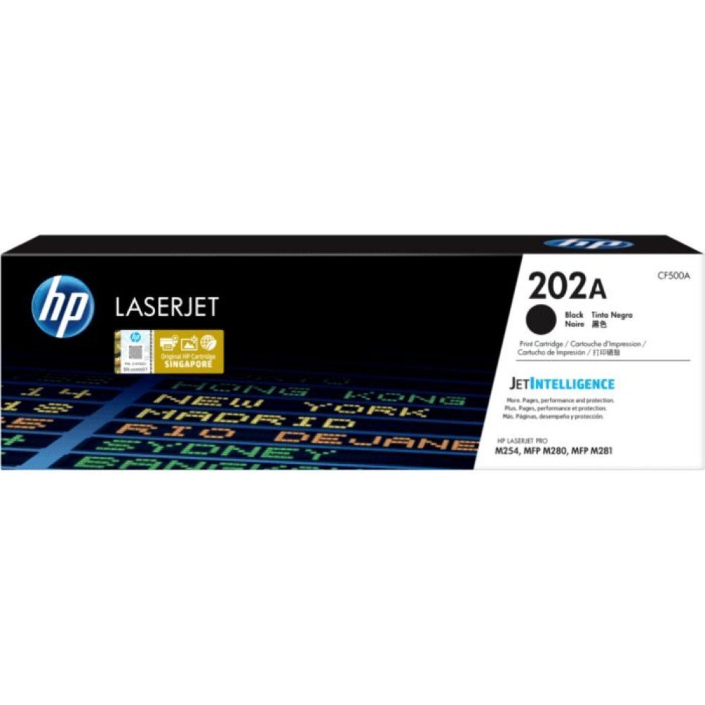 HP 202A - Negro - original - LaserJet - cartucho de tóner (CF500A) - para Color LaserJet Pro M254dw, M254nw, MFP M280nw, MFP M281cdw, MFP M281fdn, MFP M281fdw