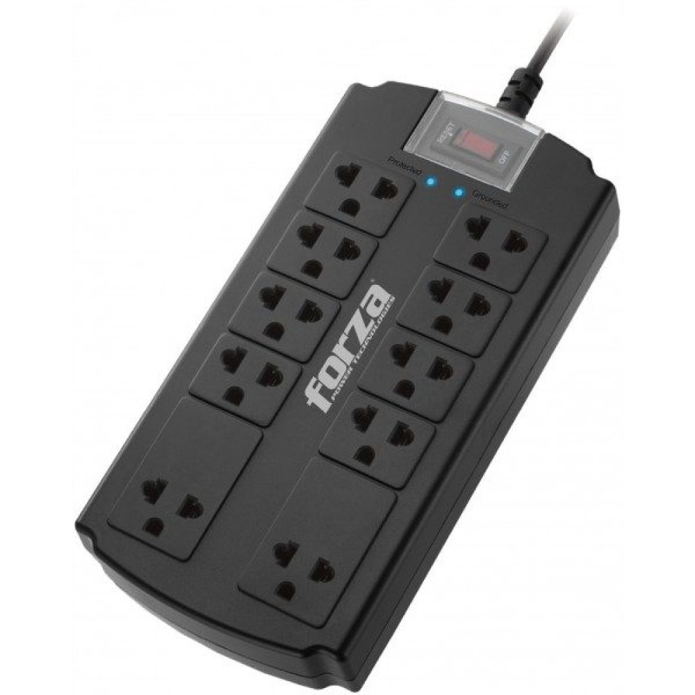 Forza Power Technologies - Surge suppressor - AC 110/220 V - 10 Tomas de Corriente - Material retardador de llama - Interruptor automático de sobrecarga - Imagen 3