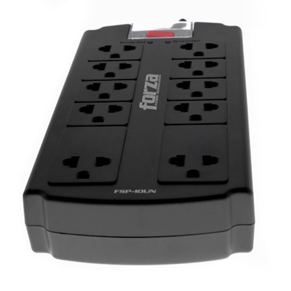 Forza Power Technologies - Surge suppressor - AC 110/220 V - 10 Tomas de Corriente - Material retardador de llama - Interruptor automático de sobrecarga - Imagen 4