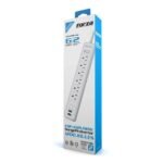 Forza - Surge protector - AC 110/220 V - 6 Tomas de Corriente - NEMA 2USB 5ft WH