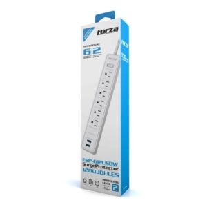 Forza - Surge protector - AC 110/220 V - 6 Tomas de Corriente - NEMA 2USB 5ft WH