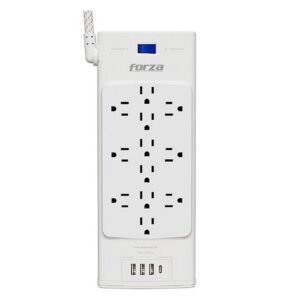 Forza - Surge protector - AC 110/220 V - 12 Tomas de Corriente - 3-USBA/1C 2700J WH