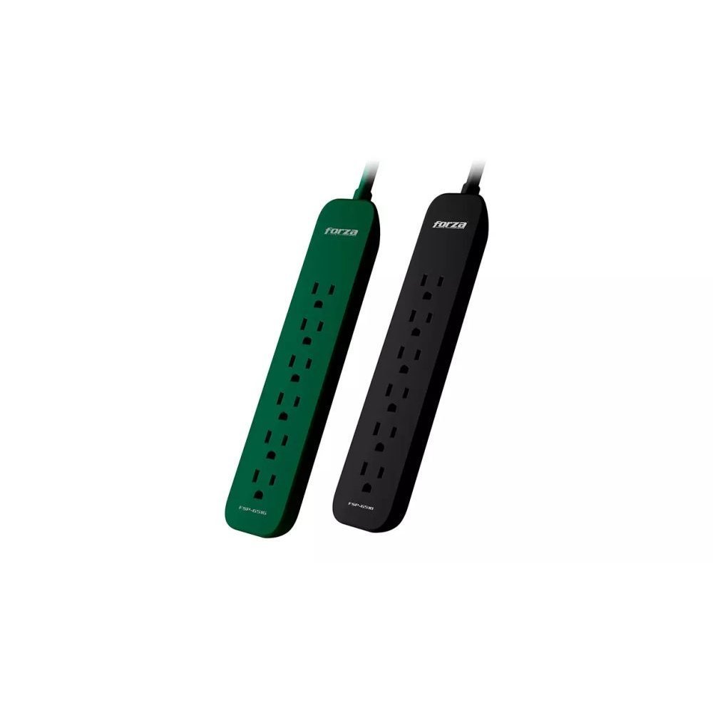 Forza - Surge protector - AC 110/220 V - 6 Tomas de Corriente - 500J 2Pack GR/BK - Imagen 3
