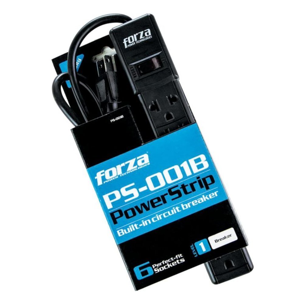 Forza - PS Series PS-001B - Banda de potencia - CA 120-220 V - conectores de salida: 6 - negro