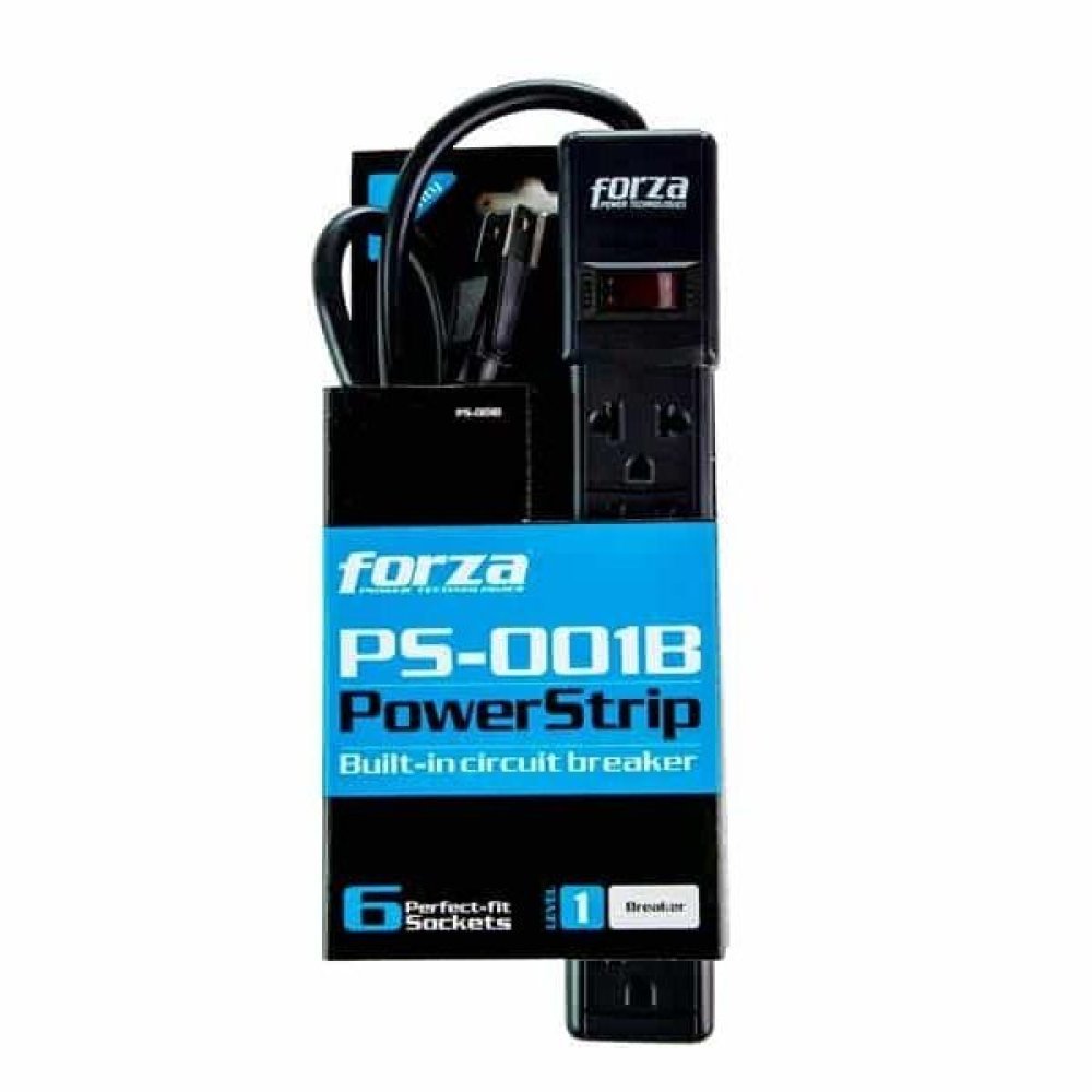 Forza - PS Series PS-001B - Banda de potencia - CA 120-220 V - conectores de salida: 6 - negro - Imagen 3