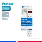 Forza PS Series PS-001W - Banda de potencia - AC 120-220 V - conectores de salida: 6 (NEMA 5-15, Euroconector) - blanco