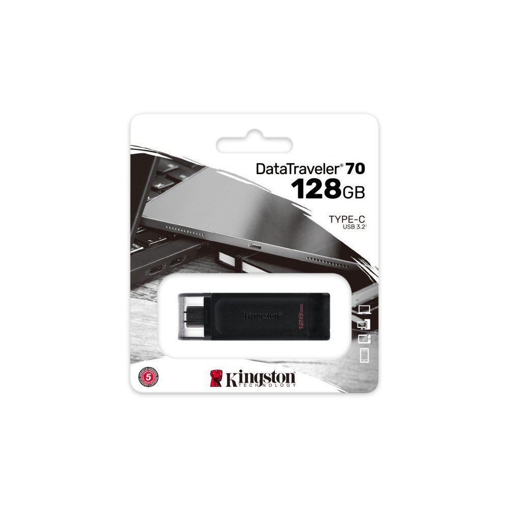Kingston DataTraveler 70 - Unidad flash USB - 128 GB - USB-C 3.2 Gen 1 - Imagen 3