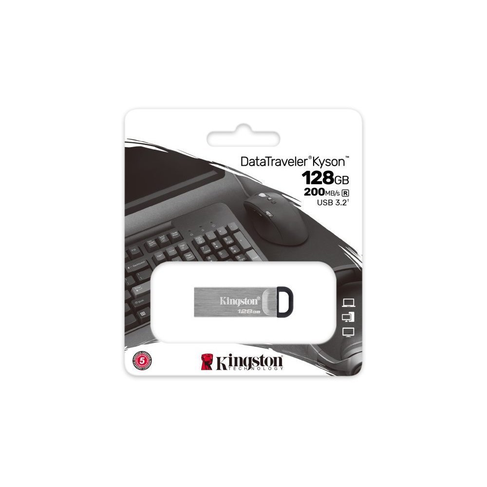 Kingston DataTraveler Kyson - Unidad flash USB - 128 GB - USB 3.2 Gen 1 - Imagen 3