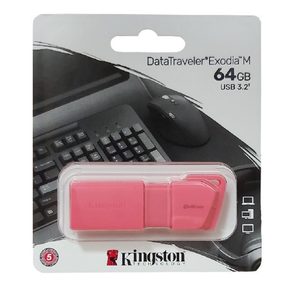 Kingston - USB flash drive - 64 GB - USB 3.2 Gen 1 - NEON (PINK) - Imagen 2