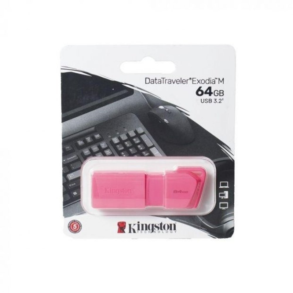 Kingston - USB flash drive - 64 GB - USB 3.2 Gen 1 - NEON (PINK) - Imagen 4