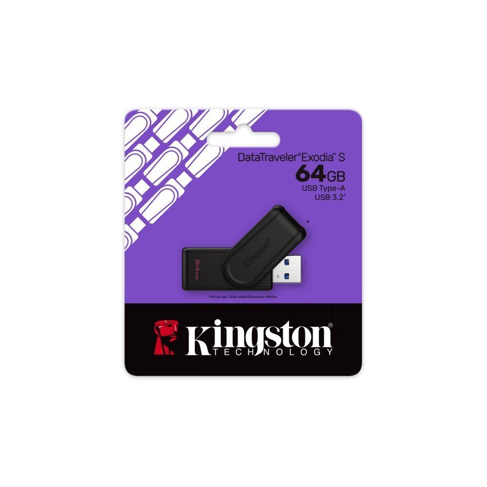 Kingston - USB flash drive - USB 3.2 Gen 1 - DataTraveler Exodia S Black - Imagen 2