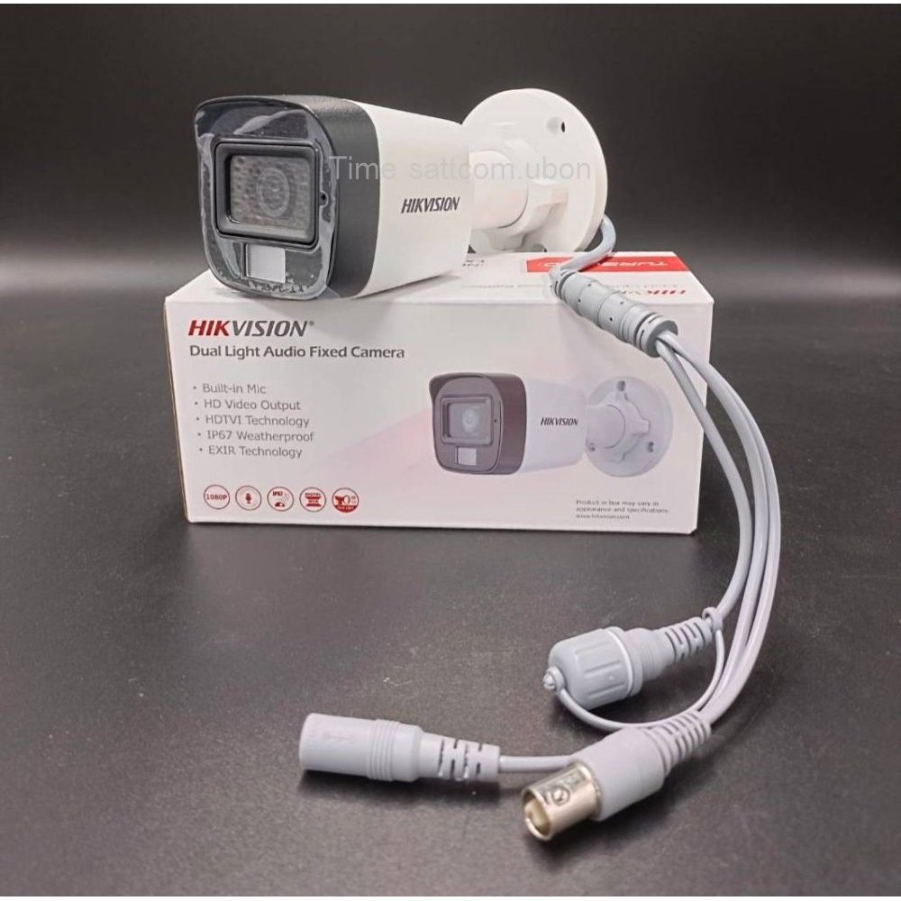 Hikvision 2MP Smart Hybrid Light Audio Fixed Mini Bullet Camera - switchable signals (TVI/AHD/CVI/CVBS?- Audio with audio over coaxial cable - built-in mic - Metal - Outdoor - fixed focal 2.8mm - DWDR - 1920x1080 - IP67 - 30M IR - 20M White light - Imagen 2