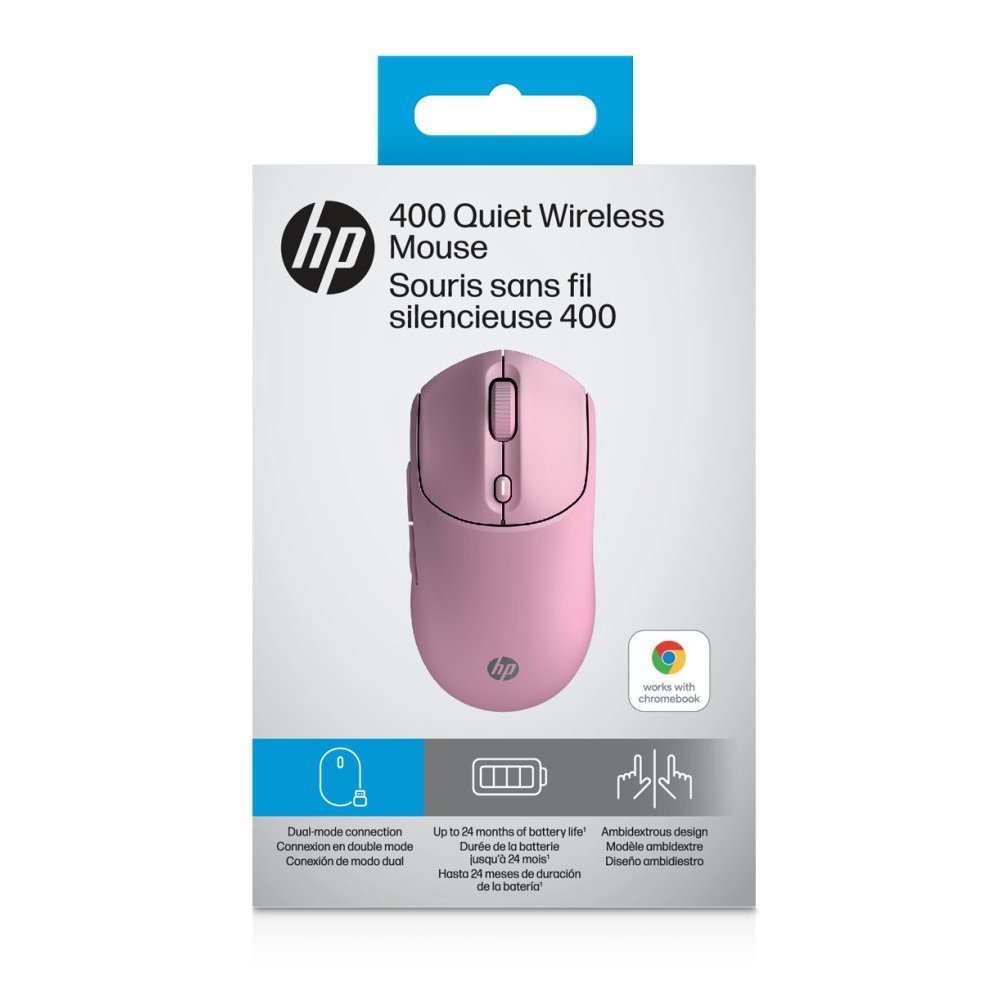 HP - Mouse - Wireless - 400 Quiet Pink Wireless Mouse - Imagen 4