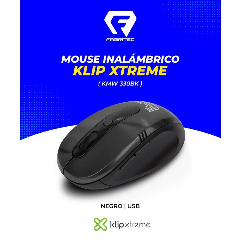 Klip Xtreme KMW-330 Vector - Ratón - ergonómico - óptico - 6 botones - inalámbrico - 2.4 GHz - receptor inalámbrico USB - negro - Imagen 2