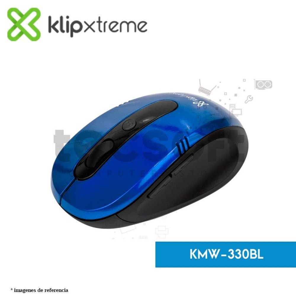 Klip Xtreme KMW-330 Vector - Ratón - ergonómico - óptico - 6 botones - inalámbrico - 2.4 GHz - receptor inalámbrico USB - azul - Imagen 2