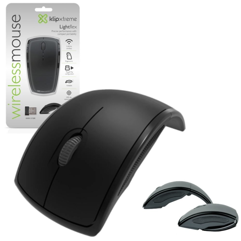 Klip Xtreme Lightflex KMW-375 - Ratón - ergonómico - óptico - 3 botones - inalámbrico - 2.4 GHz - receptor inalámbrico USB - negro - Imagen 4