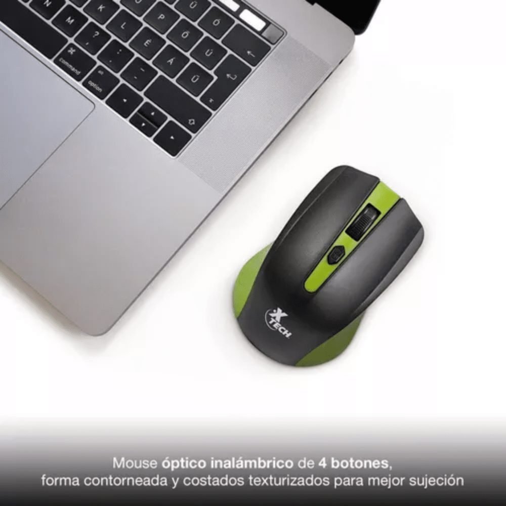 Xtech - Mouse - 2.4 GHz - Wireless - Green - 1600dpi XTM-310GN - Imagen 3