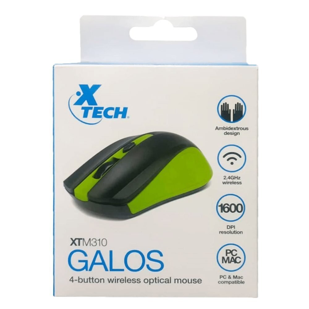 Xtech - Mouse - 2.4 GHz - Wireless - Green - 1600dpi XTM-310GN - Imagen 4