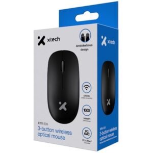 Xtech - XTM-309 - Mouse - 2.4 GHz - Wireless - Black - 3 buttons 1600 dpi