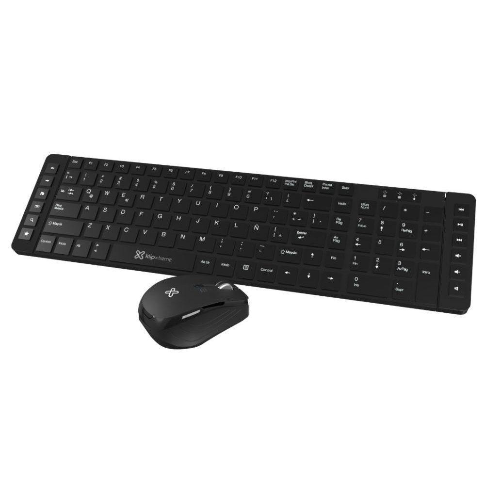 Klip Xtreme - Keyboard and mouse set - Spanish - Wireless - 2.4 GHz - All black - Imagen 4