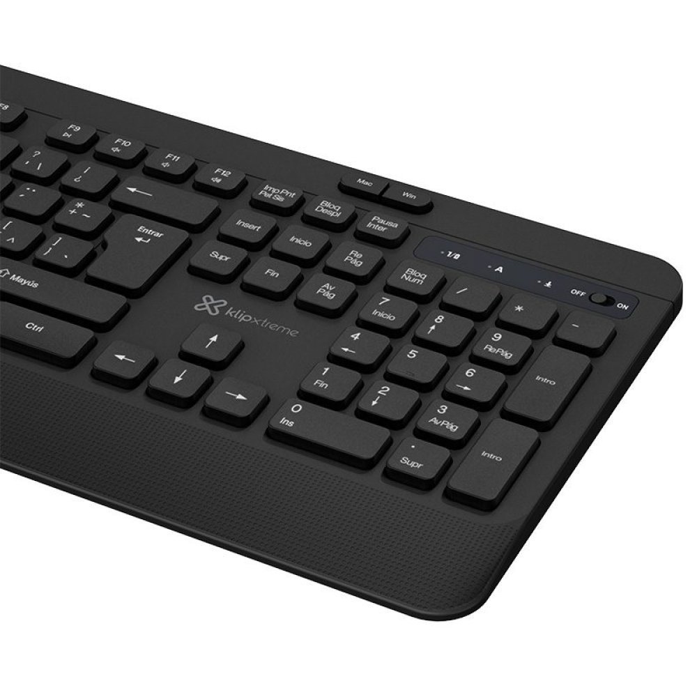 Klip Xtreme - Keyboard and mouse set - Spanish (Latin American) - Wireless - 2.4 GHz / Bluetooth - Black - Imagen 4