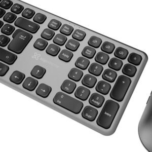 Klip Xtreme - Keyboard and mouse set - Spanish (Latin American) - Wireless - Bluetooth - Aluminum silver - KBK-850