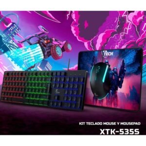 Xtech - Keyboard, mouse and mouse pad - Wired - Spanish - USB - Black - Gaming XTK-535S