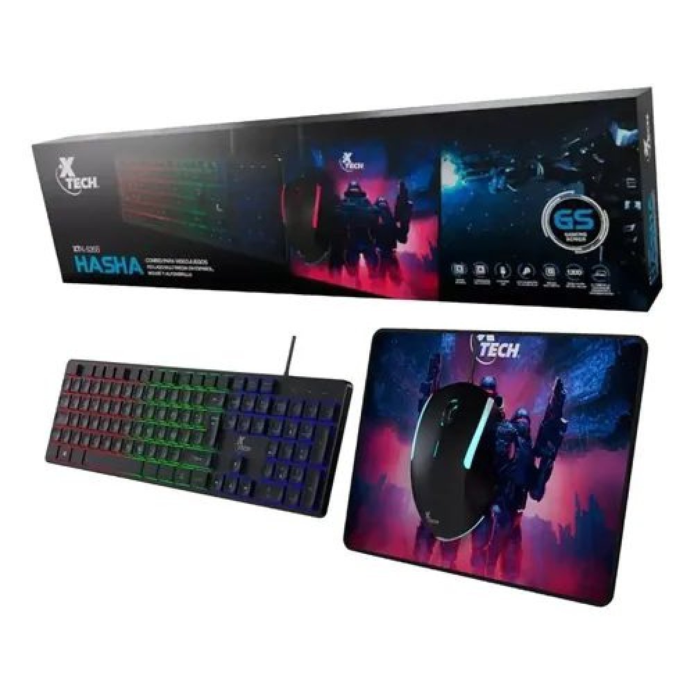 Xtech - Keyboard, mouse and mouse pad - Wired - Spanish - USB - Black - Gaming XTK-535S - Imagen 2