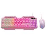 Xtech - Keyboard and mouse set - Wired - Spanish - USB - Pink - Gaming-XTK-540S