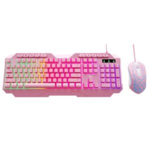 Xtech - Keyboard and mouse set - Wired - Spanish - USB - Pink - Gaming-XTK-540S
