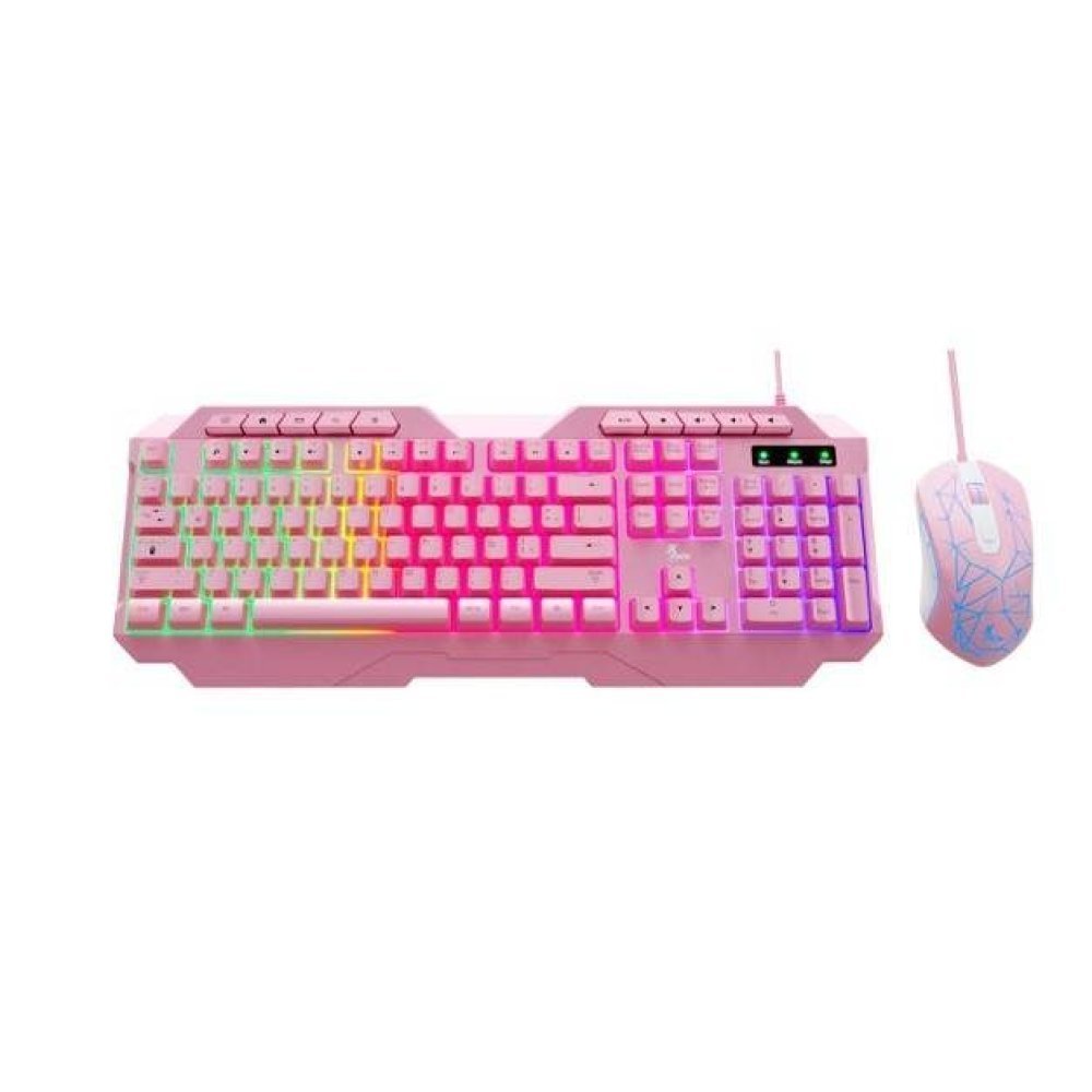 Xtech - Keyboard and mouse set - Wired - Spanish - USB - Pink - Gaming-XTK-540S - Imagen 2