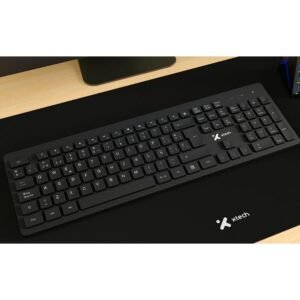 Xtech - MM Keyboard wls, mouse wls, mouse pad XL and USB 3.0 Hub Kit - Spanish - Wireless / Wired - 2.4 GHz / USB - Black - XTK-320S