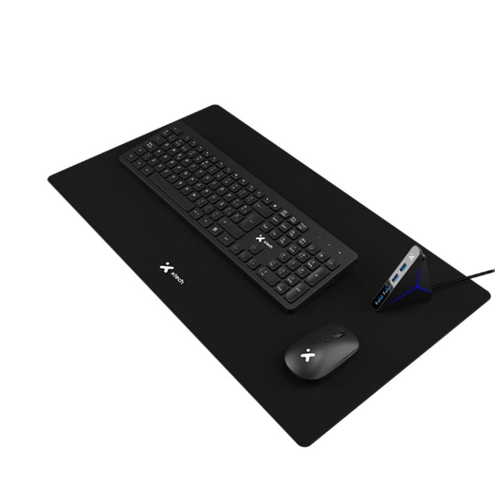 Xtech - MM Keyboard wls, mouse wls, mouse pad XL and USB 3.0 Hub Kit - Spanish - Wireless / Wired - 2.4 GHz / USB - Black - XTK-320S - Imagen 3