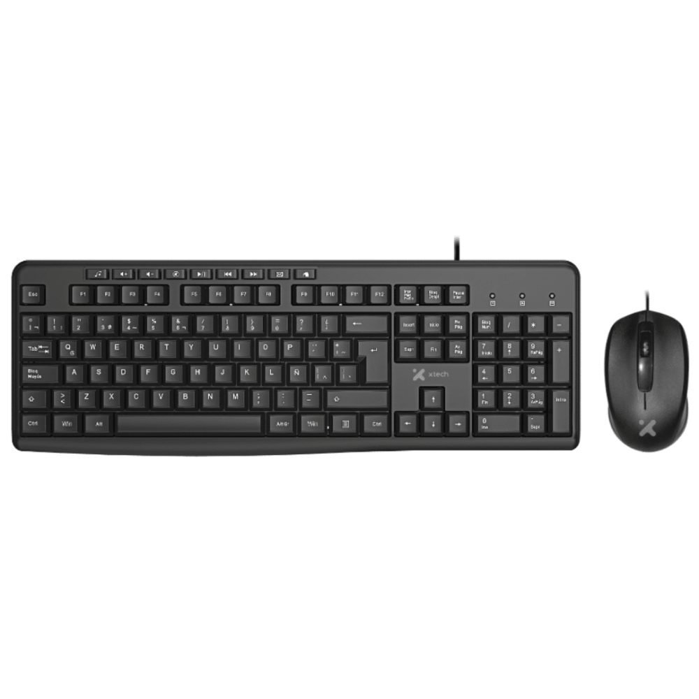 Xtech - Keyboard and mouse set - Wired - Spanish - USB - Black - Multimedia XTK-302S - Imagen 2