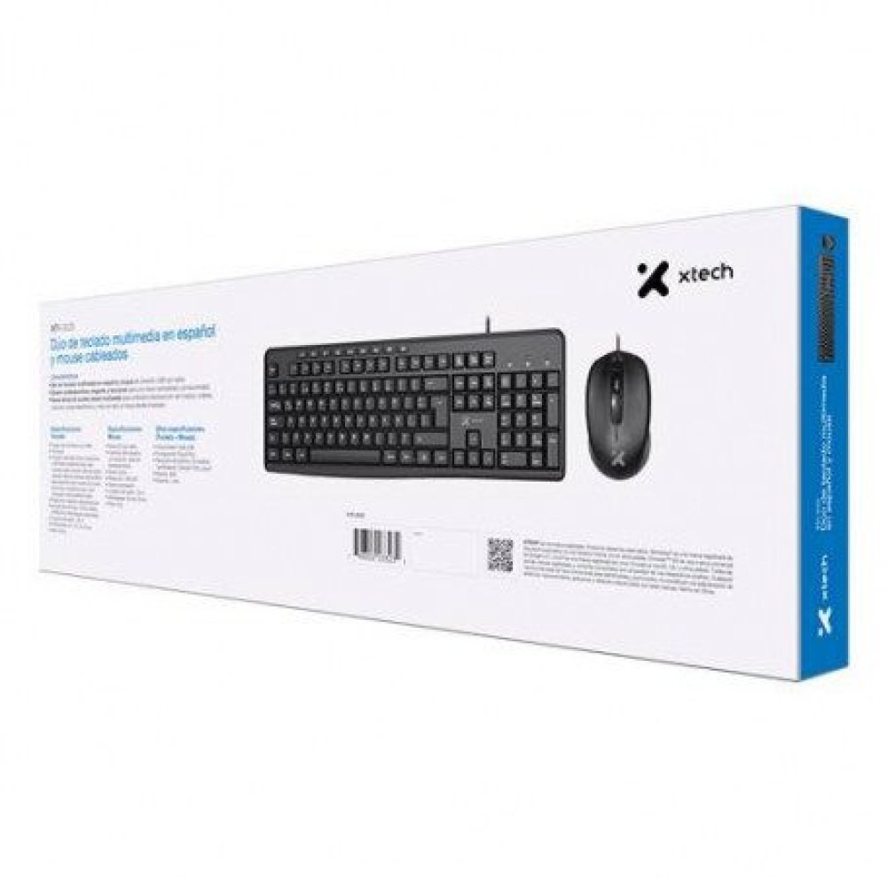 Xtech - Keyboard and mouse set - Wired - Spanish - USB - Black - Multimedia XTK-302S - Imagen 4