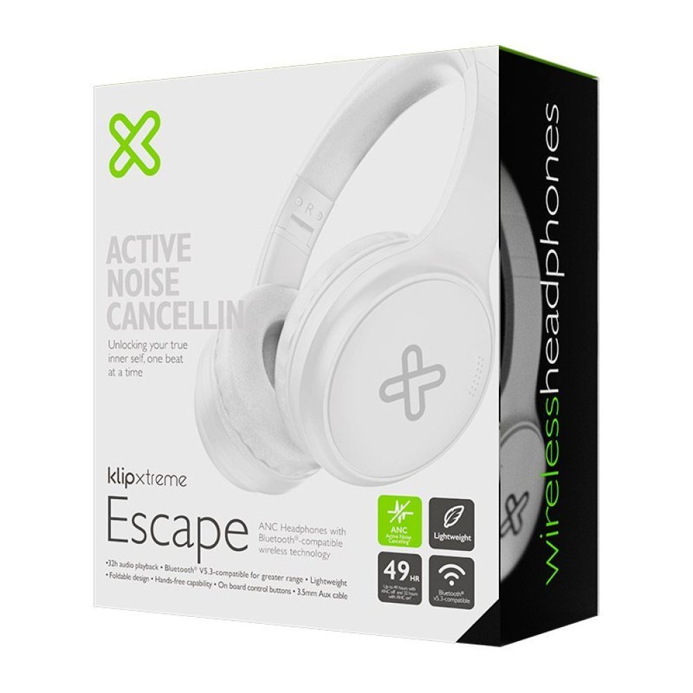 Klip Xtreme - KNH-300WH - Headphones - Para Home audio - Wireless - ANC - 32Hr - White - Imagen 2