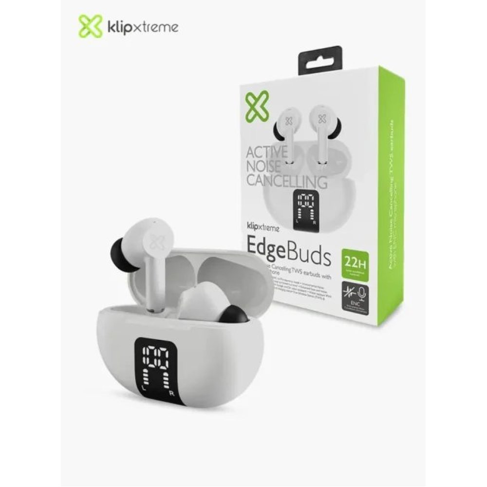 Klip Xtreme - True wireless earphones - Para Phone / Para Portable electronics / Para Tablet - Wireless - 22Hrs ANC Black
