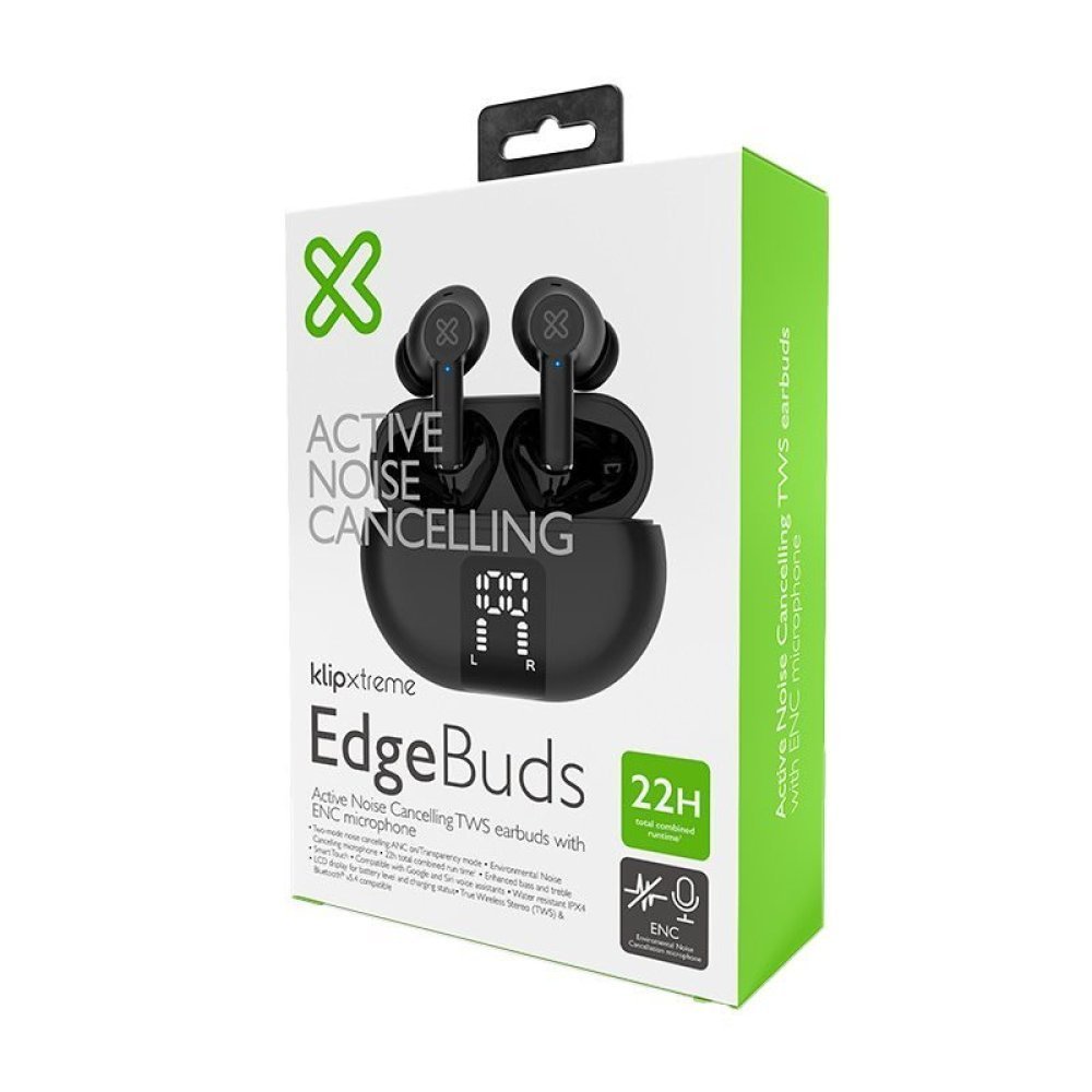 Klip Xtreme - True wireless earphones - Para Phone / Para Portable electronics / Para Tablet - Wireless - 22Hrs ANC Black - Imagen 2