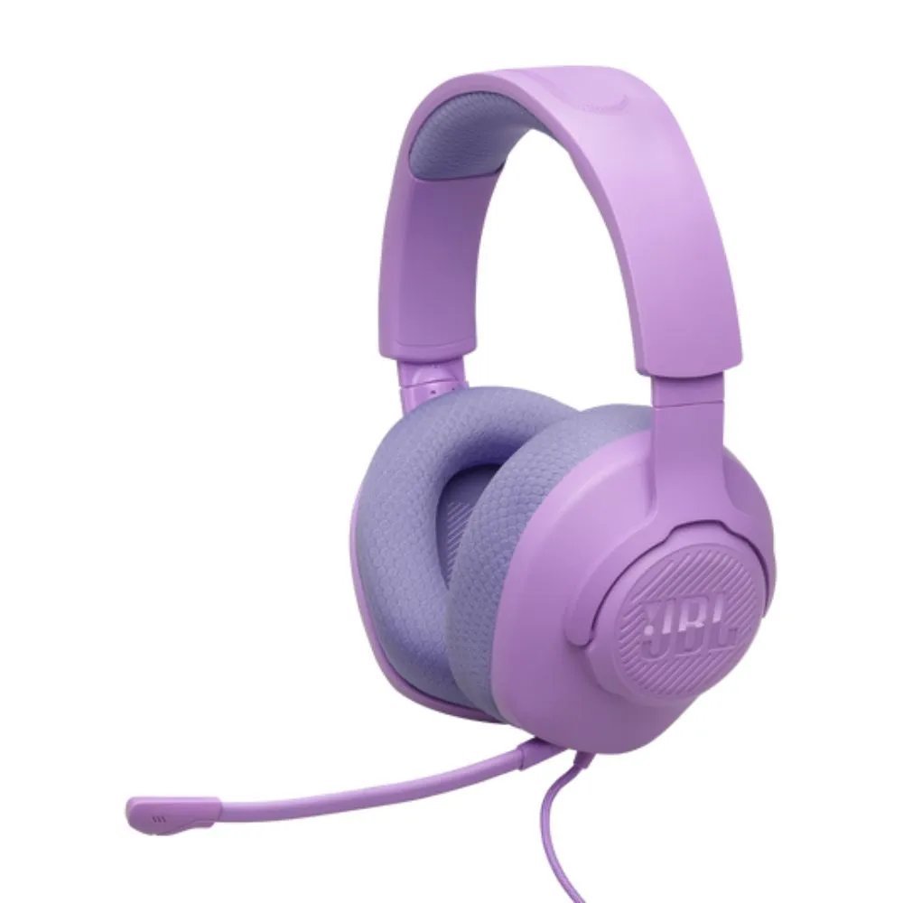 JBL Quantum 100M2 - Auriculares con diadema - Cableado - Púrpura- Respuesta de frecuencia 20 Hz - 20 kHz - Conector de 5.5mm -Tipo de micrófono Asta desmontable