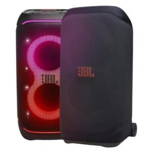 Funda Protectora JBL PartyCover Stage 320 (MPN JBLPBCOV-320) — accesorio oficial diseñado para proteger tu altavoz JBL PartyBox Stage 320 de polvo rayones y desgaste durante el almacenamiento o transporte. Fabricada con material resistente inspirado en
