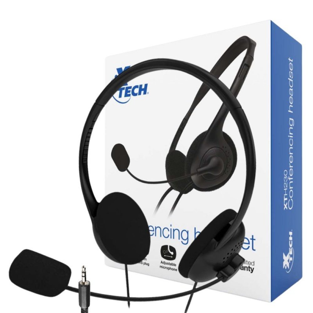 Xtech XTH-230 - Auricular - en oreja - cableado - conector de 3,5 mm - negro