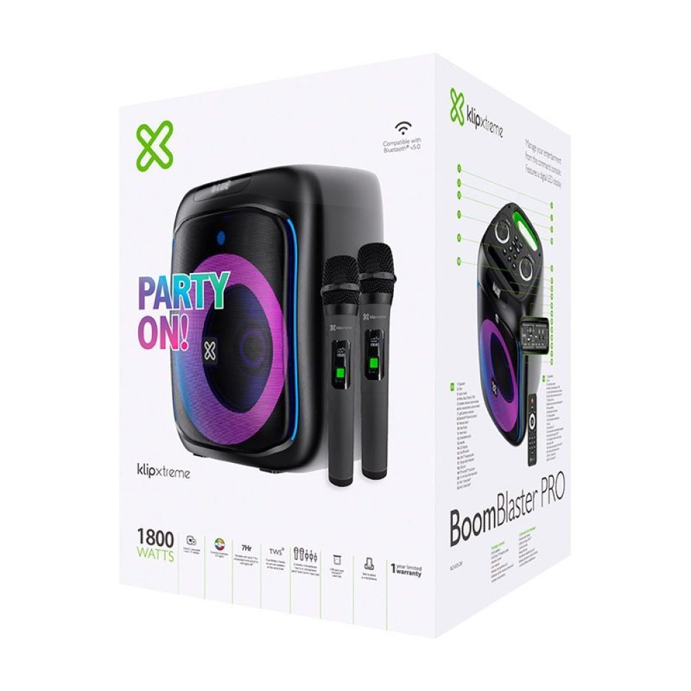 Klip Xtreme - Speaker system - Black - KLS-655-2M Two wireless mic - Imagen 4