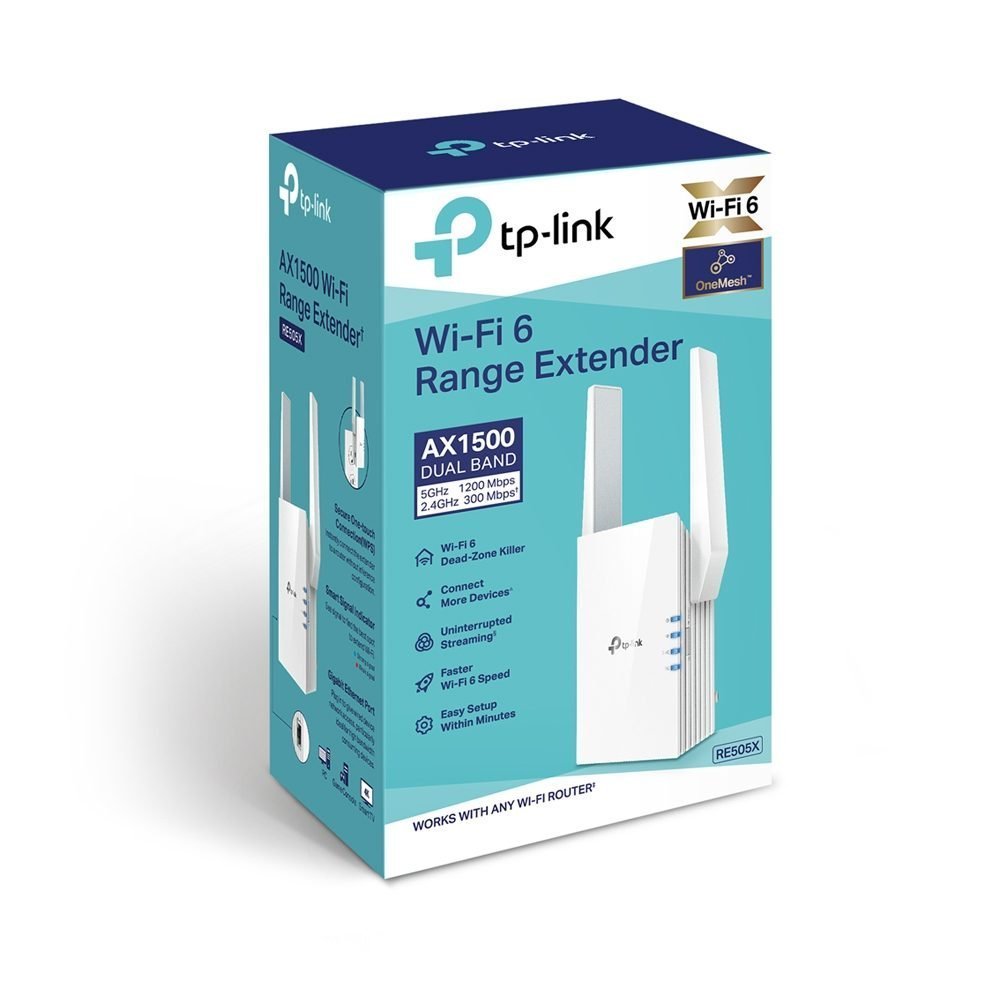 TP-Link RE505X - Extensor de Red Wi-Fi 6 AX1500 - 300 Mbps a 2.4GHz + 867Mbps a 5GHz-2 × antenas externas - 1 × puerto de 10/100 Mbps - enchufado a la pared - Imagen 3