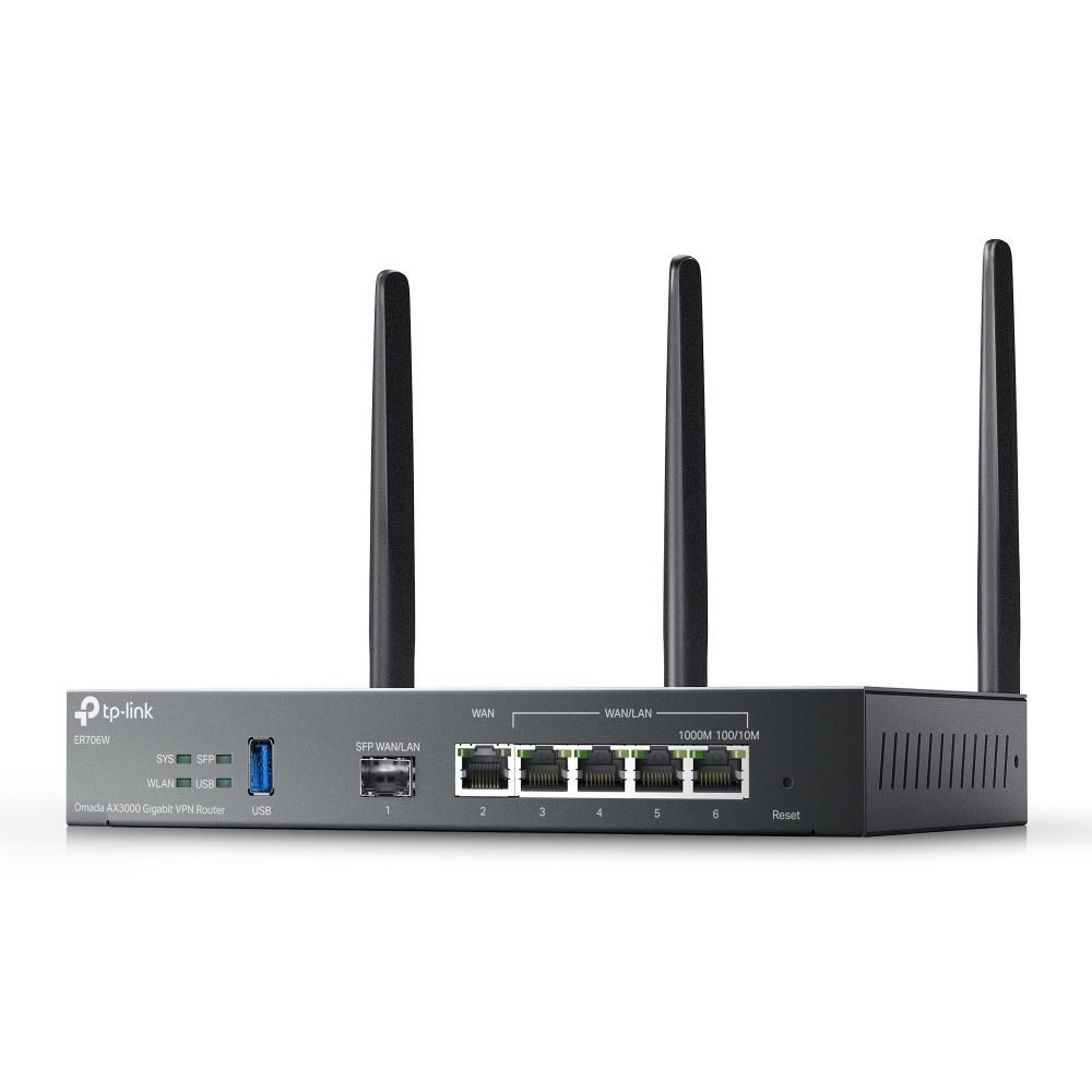 TP-LINK ER706W V1 - Enrutador inalámbrico conmutador de 4 puertos - 1GbE - Puertos WAN: 6 - Wi-Fi 6 - Doble banda - montaje en pared - Imagen 2