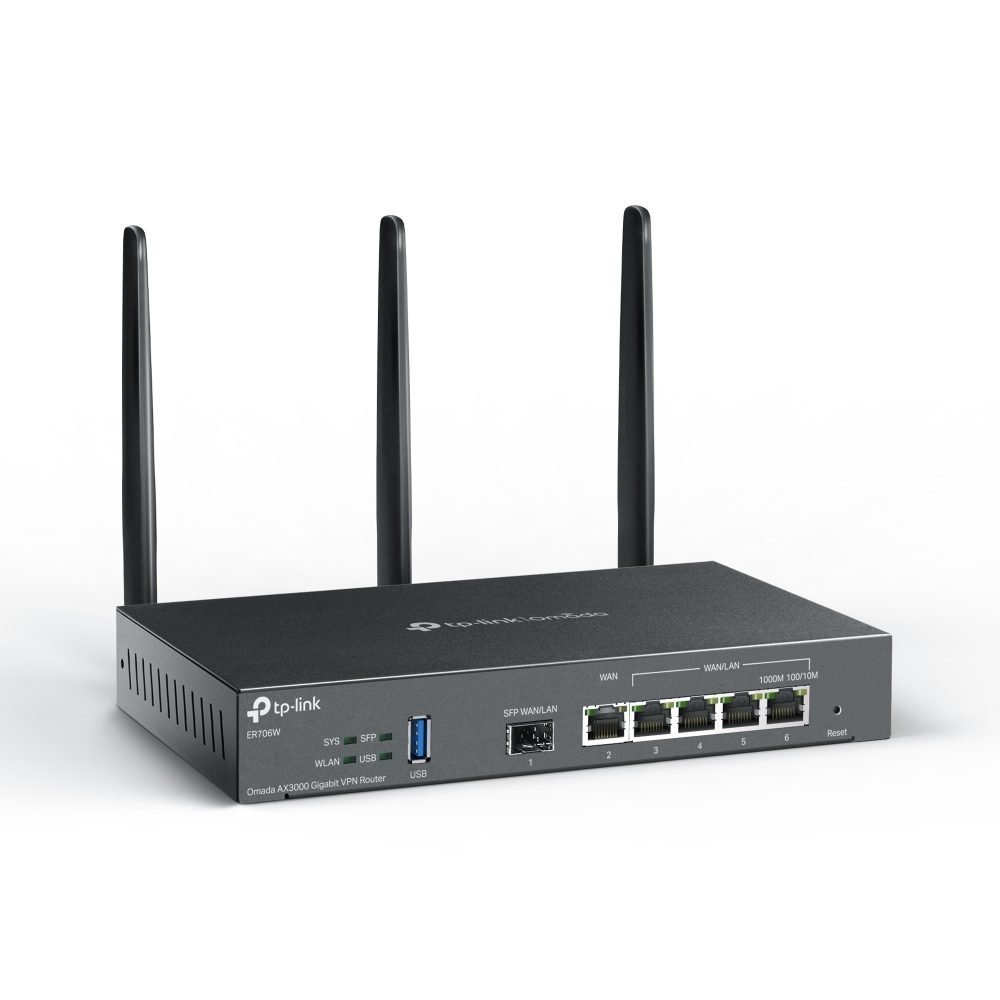 TP-LINK ER706W V1 - Enrutador inalámbrico conmutador de 4 puertos - 1GbE - Puertos WAN: 6 - Wi-Fi 6 - Doble banda - montaje en pared - Imagen 3