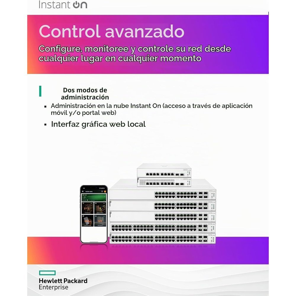 HPE Networking Instant On 1930 24G Class4 PoE 4SFP/SFP+ 195W Switch - Conmutador - L3 - Gestionado - 24 x 10/100/1000 (PoE) + 4 x 1 Gigabit / 10 Gigabit SFP+ - montaje en rack - PoE (195 W) - Imagen 3