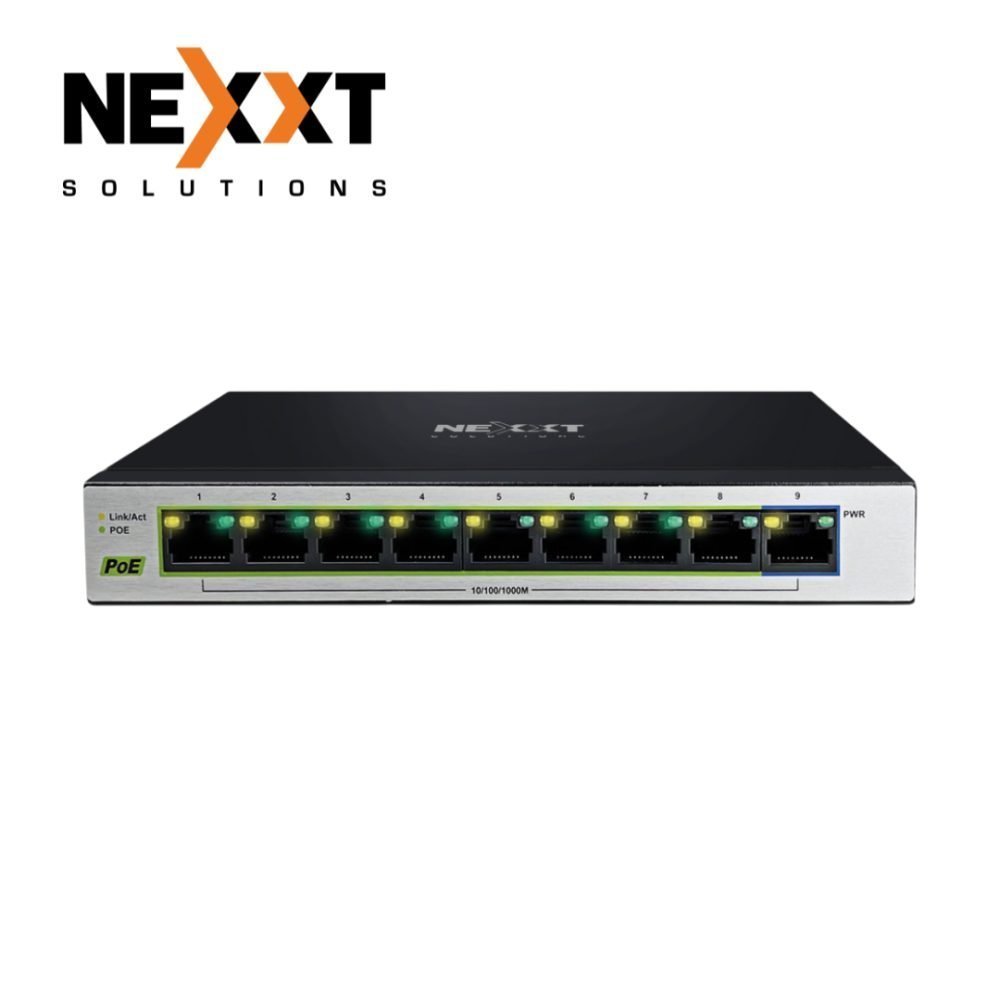Nexxt Solutions Infrastructure - Switch - Gigabit Ethernet - 9 x 10/100/1000 - 1 Gigabit Ethernet - 9 POE+ 120W - Imagen 3